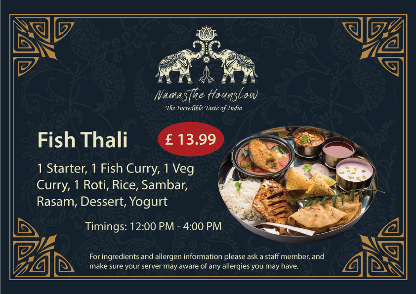 Fish Thali Namasthe Hounslow - Best Indian Restaurant In Hounslow