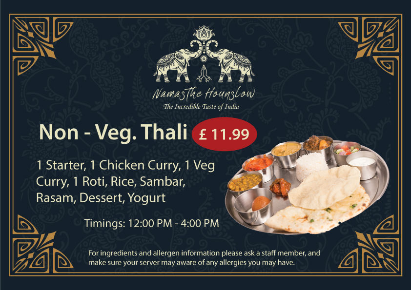 Non Veg Thali Namasthe Hounslow - Best Indian Restaurant In Hounslow